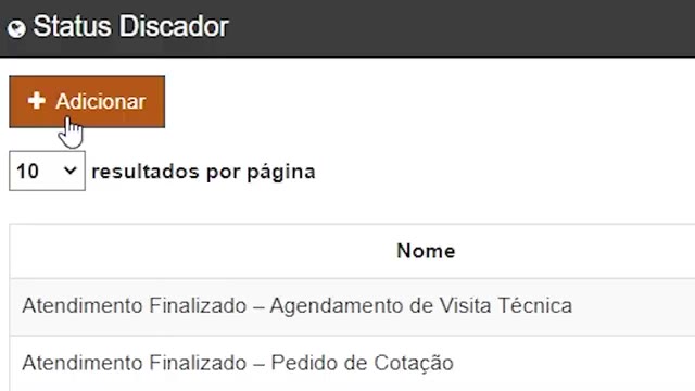 Tela Status Discador