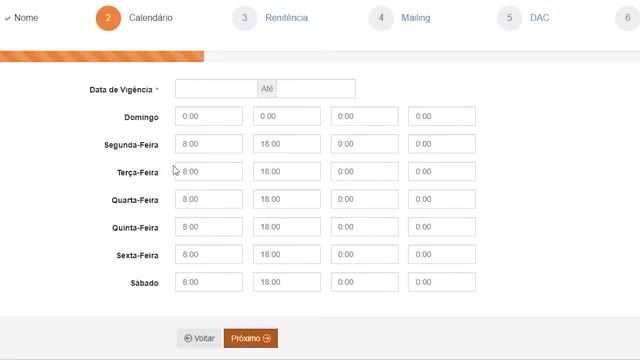 Assistente de campanha, passo Calendário