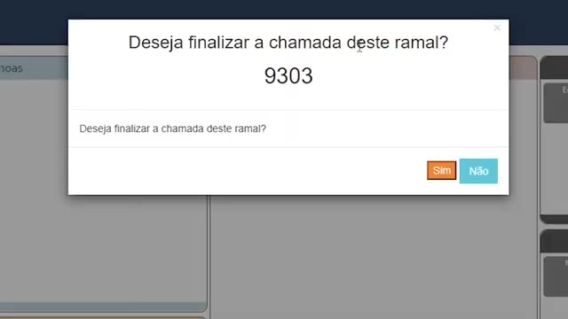 Diálogo de finalizar chamada