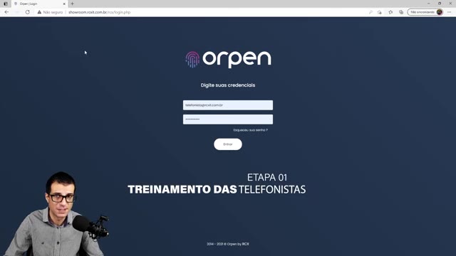 Tela de login do ORPEN